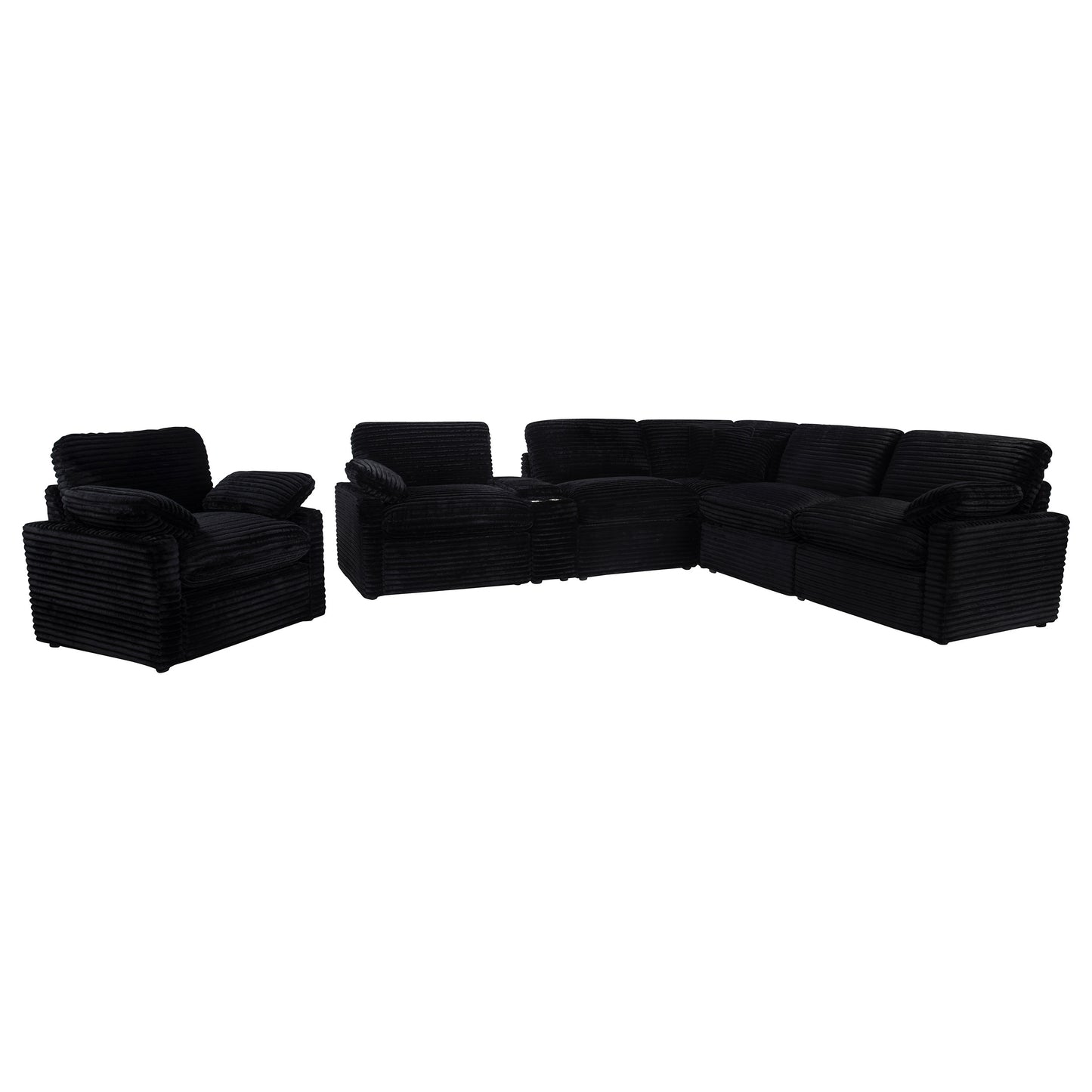 Collins Upholstered Power Recliner Chair Black