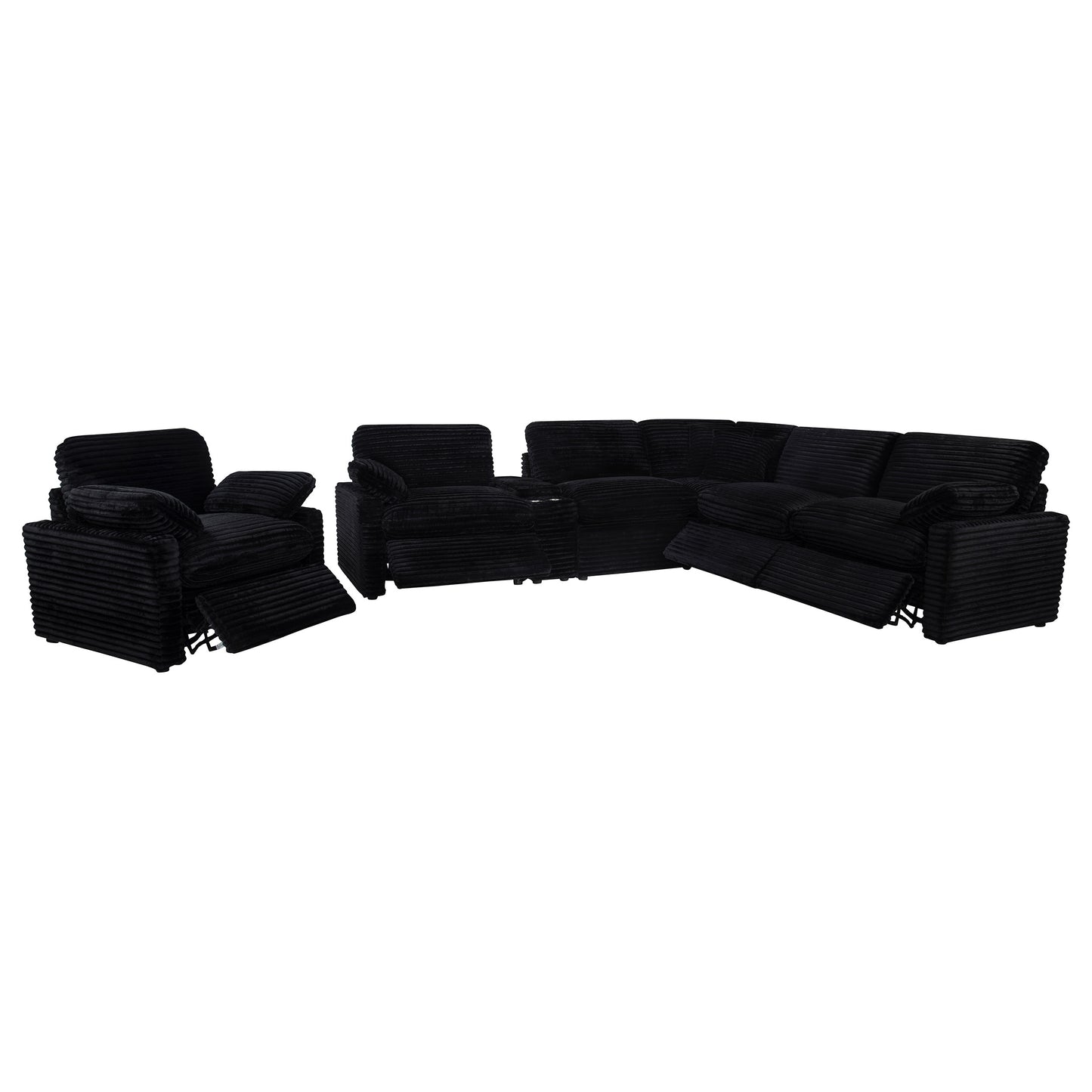 Collins Upholstered Power Recliner Chair Black