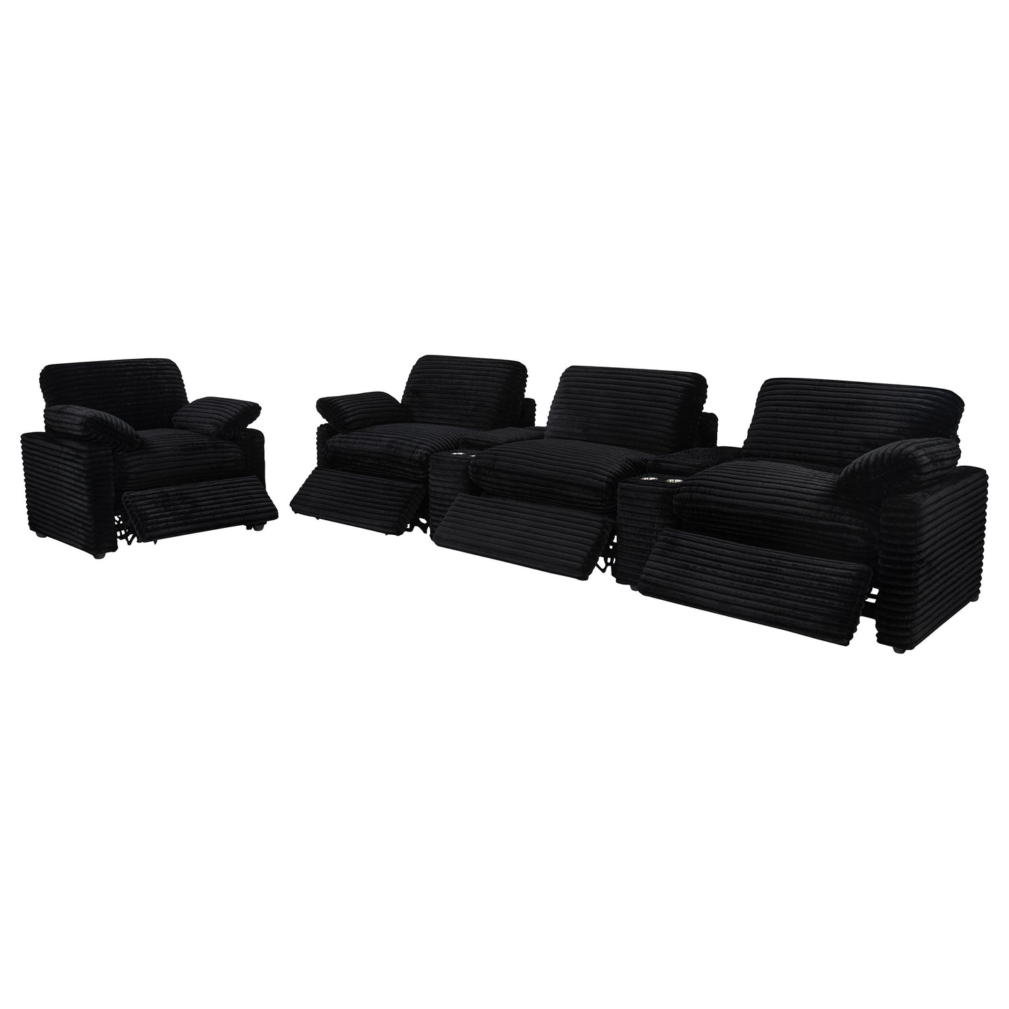 Collins Upholstered Power Recliner Chair Black