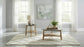 Bradley Round SmartTop Cocktail Coffee Table Grey and Natural
