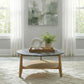 Bradley Round SmartTop Cocktail Coffee Table Grey and Natural