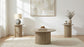 Hamlyn 3-piece Round Fluted Coffee and End Table Set Natural Oak