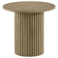 Hamlyn 3-piece Round Fluted Coffee and End Table Set Natural Oak