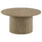 Hamlyn 3-piece Round Fluted Coffee and End Table Set Natural Oak