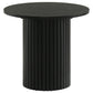 Hamlyn Round Fluted Occasional Side End Table Black