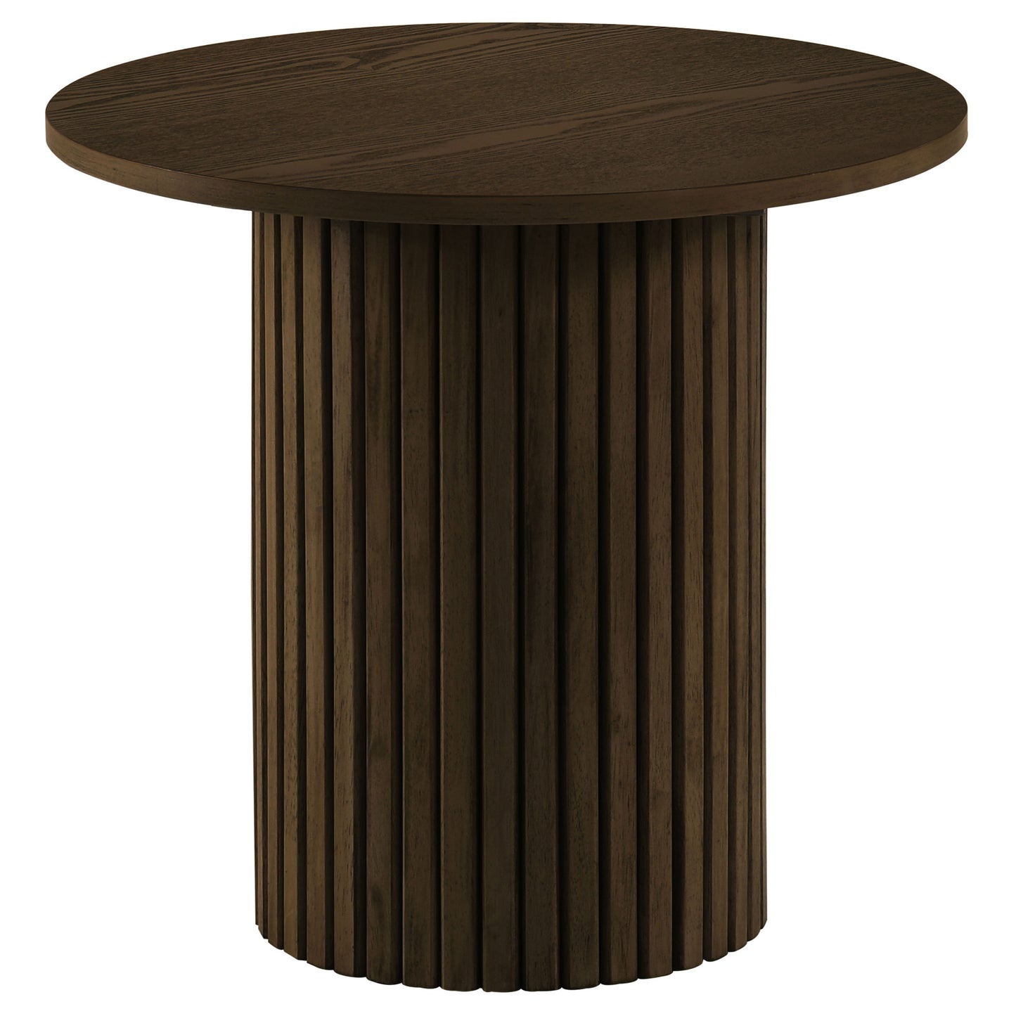 Hamlyn 3-piece Round Fluted Coffee and End Table Set Walnut