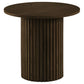 Hamlyn 3-piece Round Fluted Coffee and End Table Set Walnut