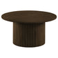 Hamlyn 3-piece Round Fluted Coffee and End Table Set Walnut