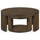 Sweeney 2-piece Round Wood Occasional Nesting Table Set Dark Walnut