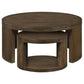 Sweeney 2-piece Round Wood Occasional Nesting Table Set Dark Walnut