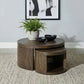 Sweeney 2-piece Round Wood Occasional Nesting Table Set Dark Walnut