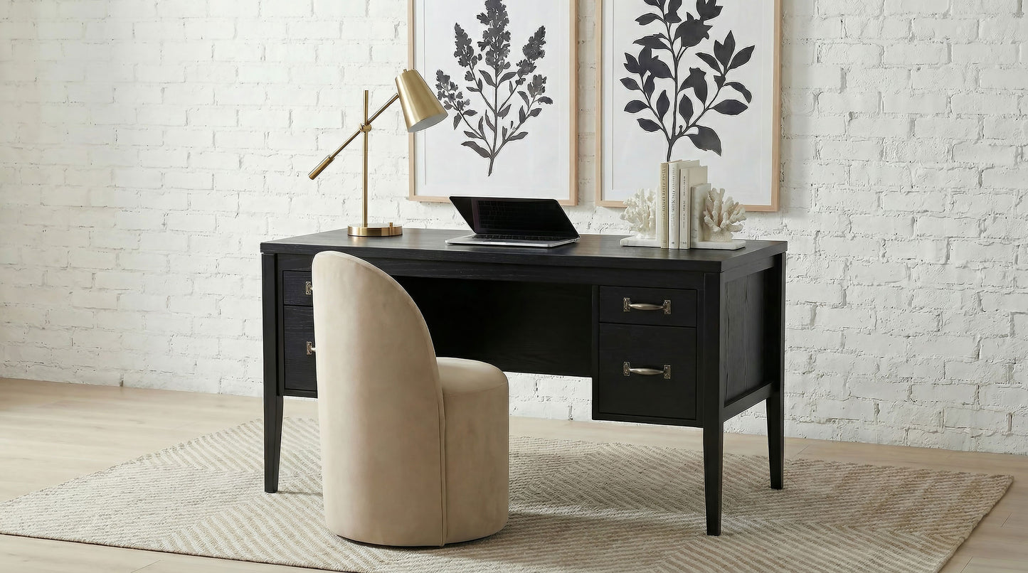 Graham 54-inch 4-drawer Double Pedestal Lift Top Computer Desk Black