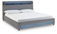 Verishaw California King Upholstered Bed with Wireless Audio