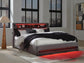 Verishaw California King Upholstered Bed with Wireless Audio