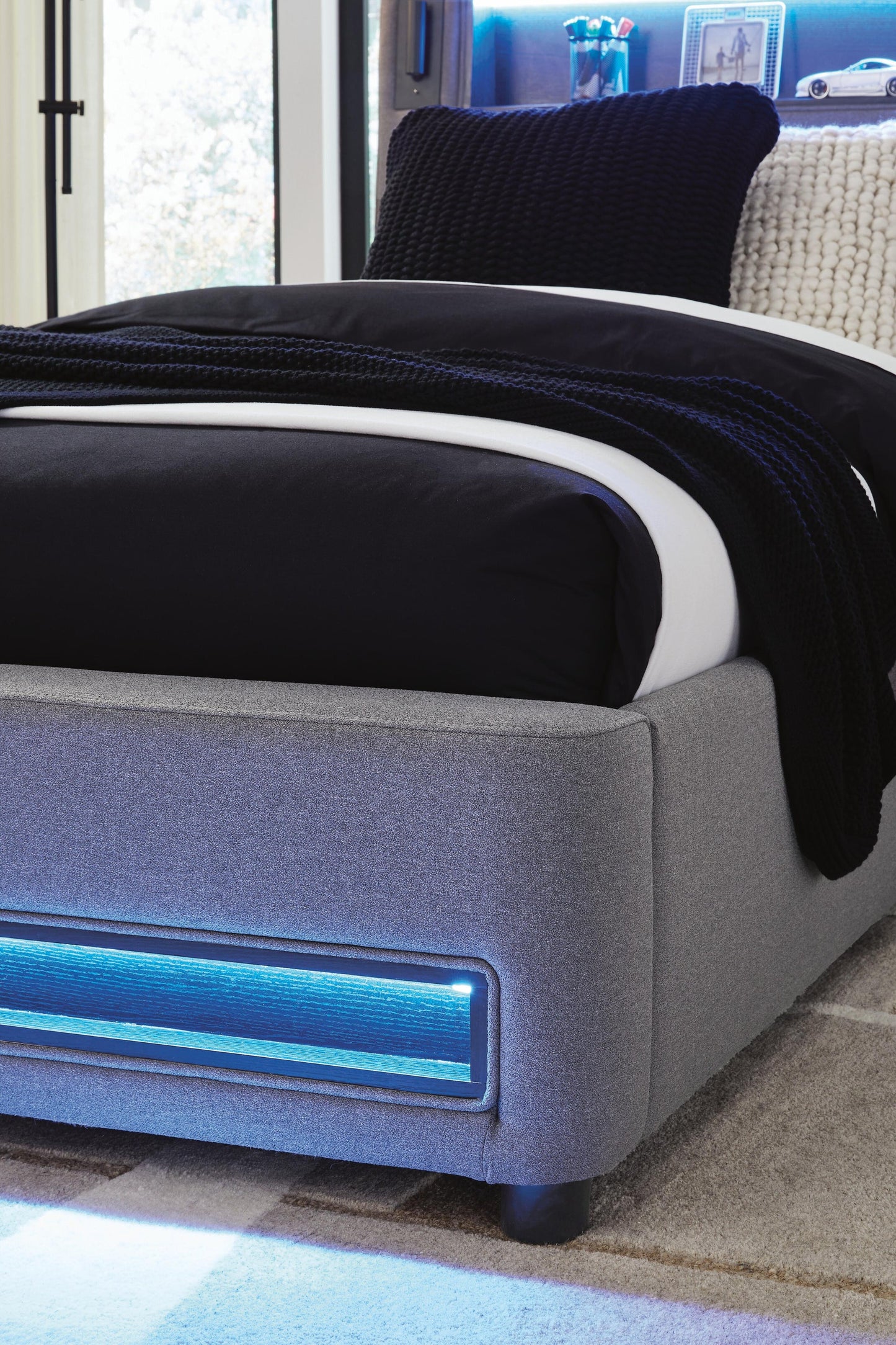 Ashley Express - Verishaw Twin Upholstered Bed with Wireless Audio