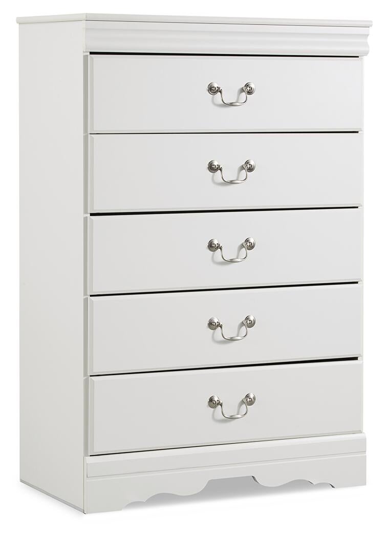 Anarasia Queen Sleigh Headboard, Dresser, Mirror, Chest and Nightstand