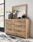 Hyanna Twin Panel Bed with 2 Side Storage, Dresser, Mirror and Nightstand