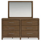 Cabalynn King Panel Bed with Storage with Mirrored Dresser