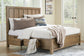 Cabalynn King Panel Bed with Storage with Mirrored Dresser
