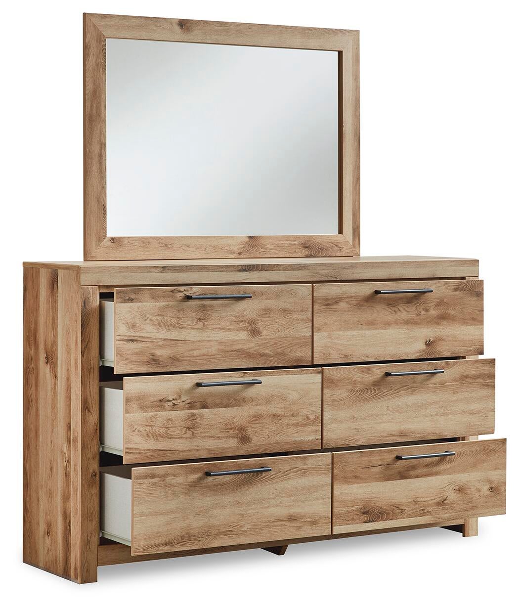Hyanna King Panel Storage Bed, Dresser, Mirror and Nightstand