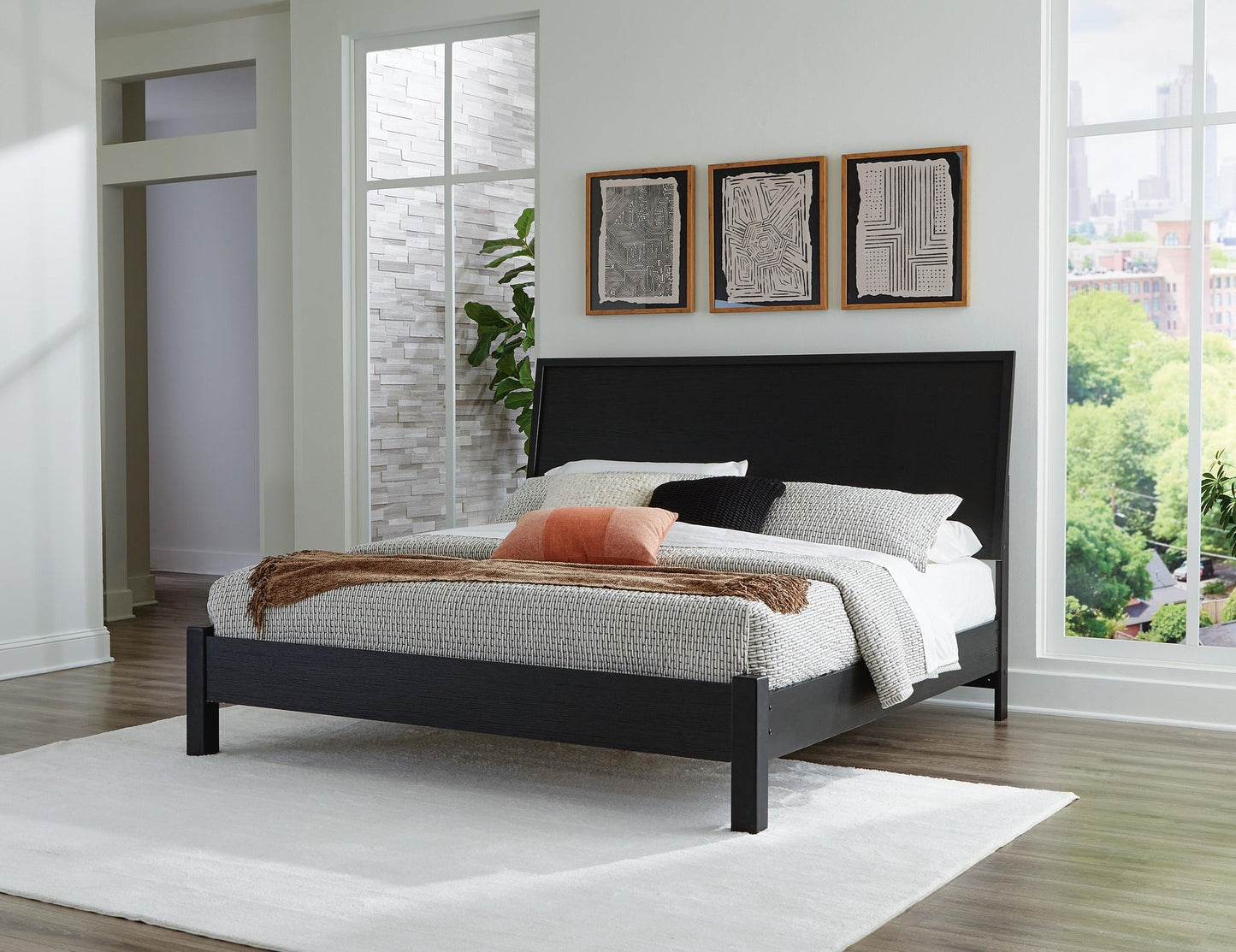 Danziar Queen Panel Bed, Dresser, Mirror and Nightstand