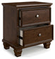Danabrin Full Panel Bed with Mirrored Dresser, Chest and Nightstand