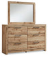 Hyanna Twin Panel Bed with 1 Side Storage, Dresser, Mirror and Nightstand