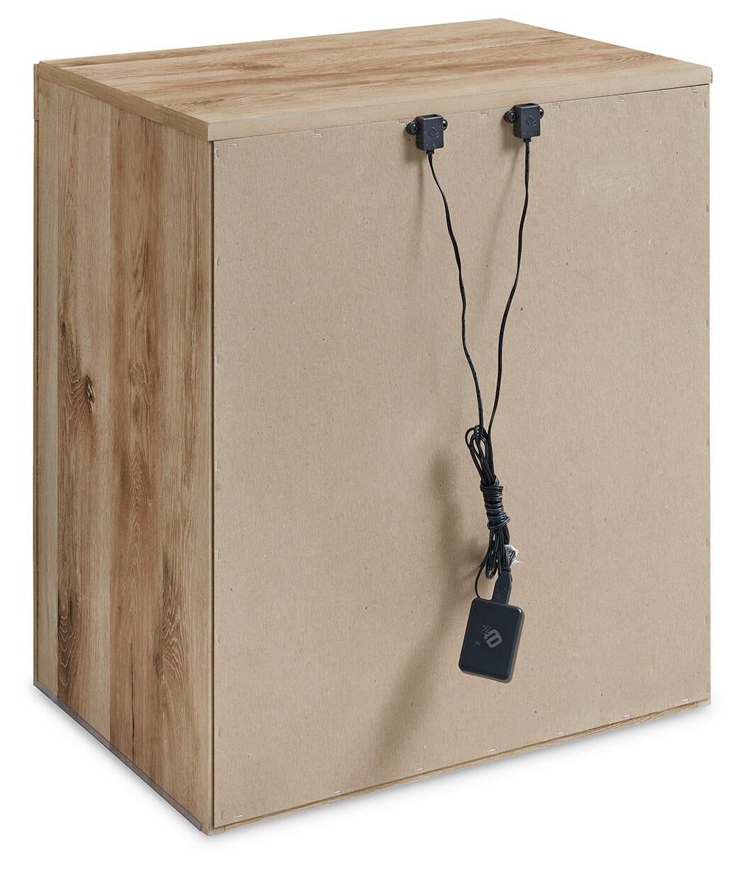 Hyanna Twin Panel Bed with 1 Side Storage, Dresser, Mirror and Nightstand