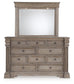 Blairhurst California King Panel Bed, Dresser, Mirror, Chest and Nightstand