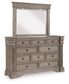 Blairhurst California King Panel Bed, Dresser, Mirror, Chest and Nightstand