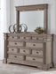 Blairhurst California King Panel Bed, Dresser, Mirror, Chest and Nightstand