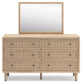 Cielden King Panel Bed with Mirrored Dresser