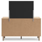 Cielden King Panel Bed with Mirrored Dresser, Chest and Nightstand