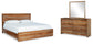 Dressonni King Panel Bed with Mirrored Dresser