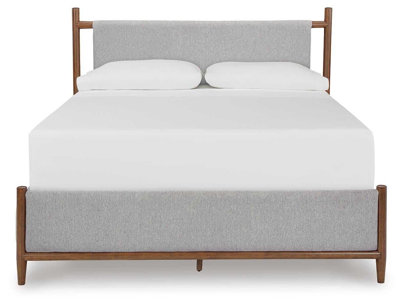 Lyncott California King Upholstered Bed with Mirrored Dresser