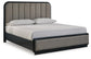 Rowanbeck California King Upholstered Panel Bed, Dresser, Mirror, Chest and Nightstand