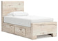Lawroy Twin Panel Bed with Storage, Dresser and Mirror
