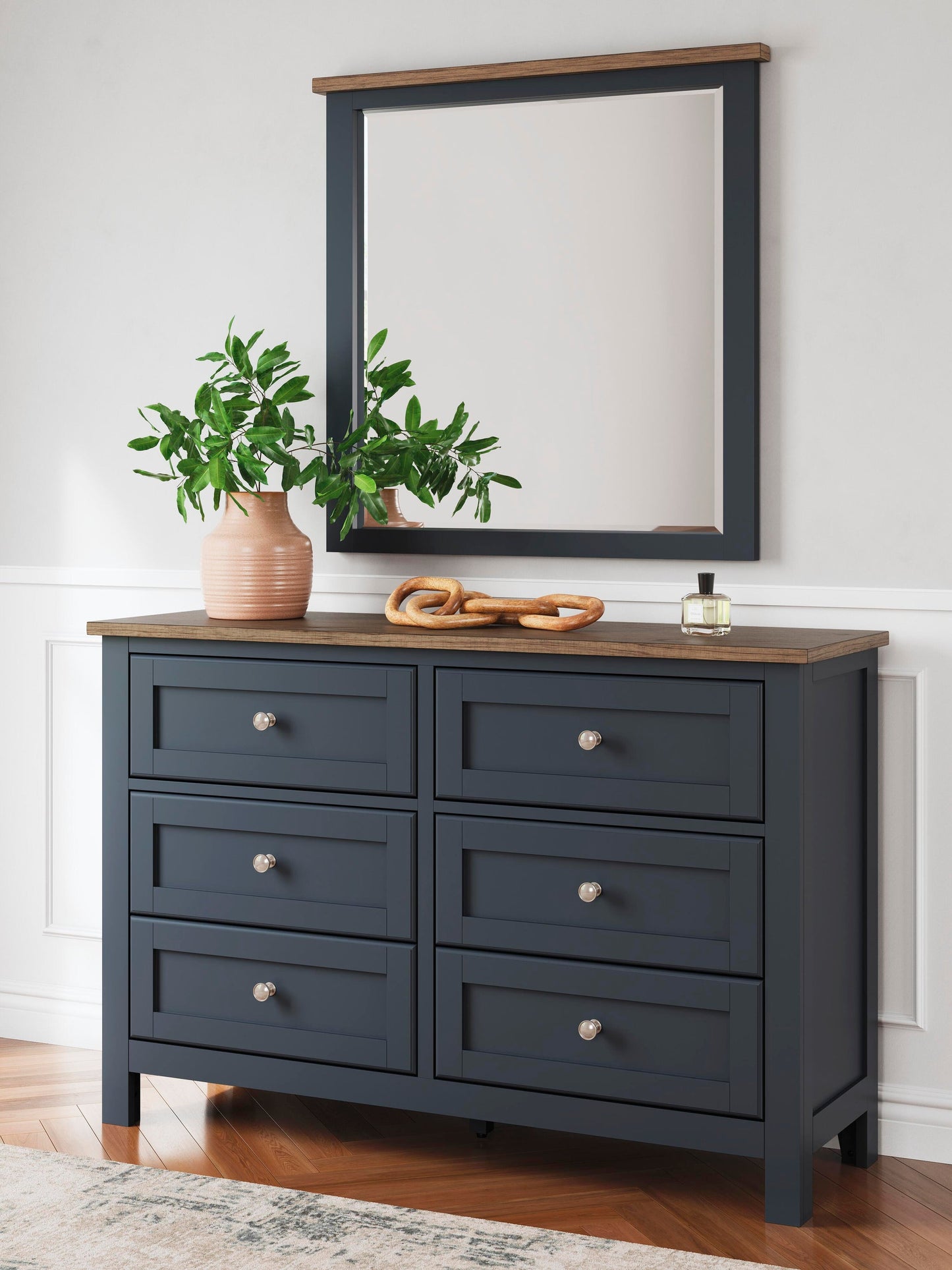 Landocken Twin Panel Headboard, Dresser, Mirror and Nightstand