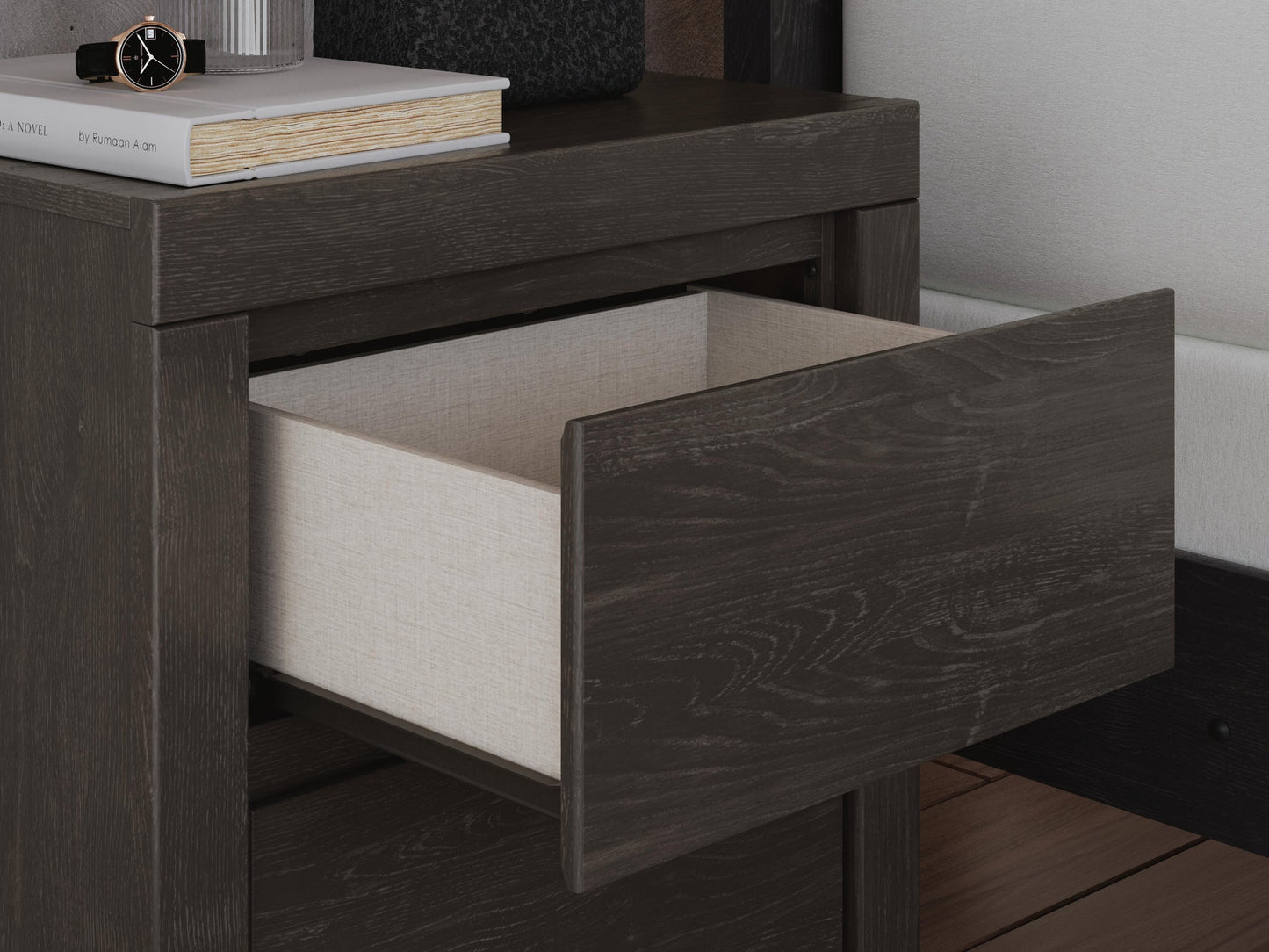 Fraluna King Panel Bed, Dresser, Mirror and Nightstand