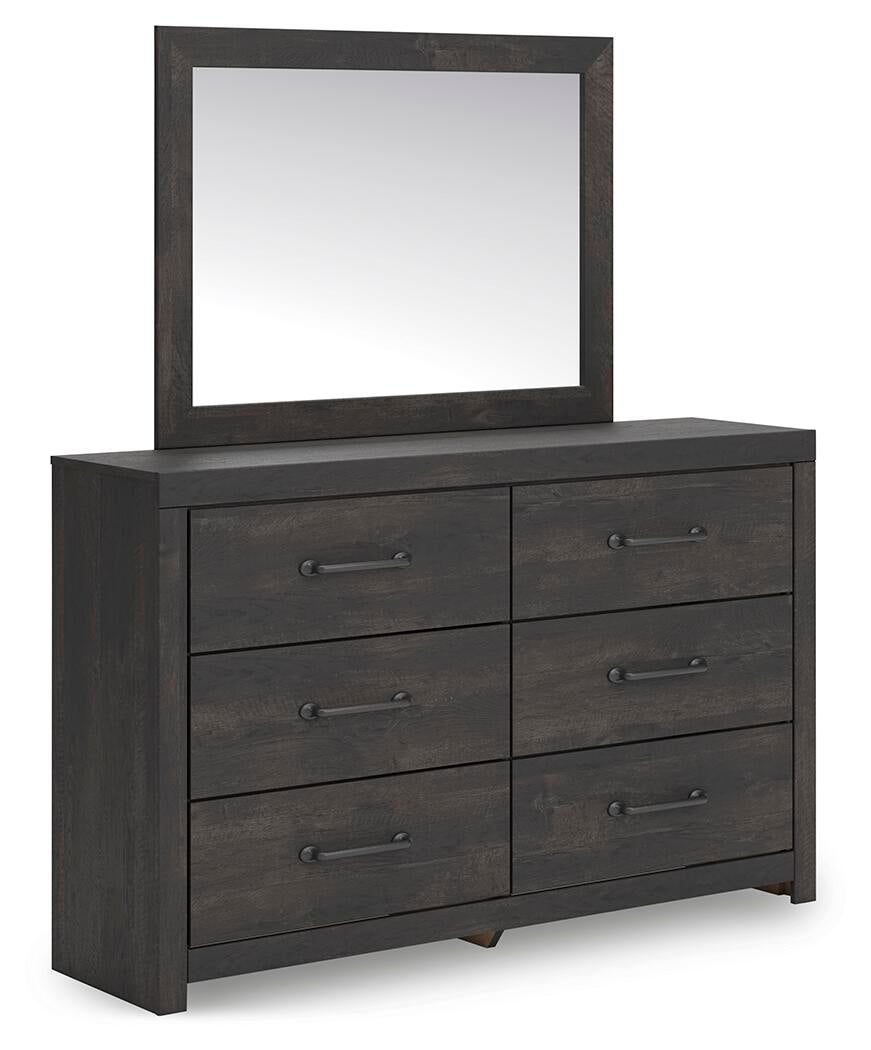 Hollivern King Panel Bed, Dresser and Mirror