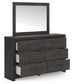 Hollivern King Panel Bed, Dresser and Mirror