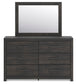 Hollivern Full Panel Storage Bed, Dresser and Mirror