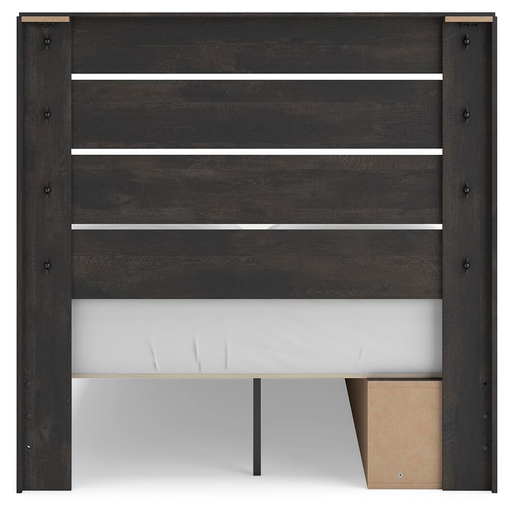 Hollivern Full Panel Storage Bed, Dresser and Mirror
