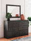 Hollivern Full Panel Storage Bed, Dresser and Mirror