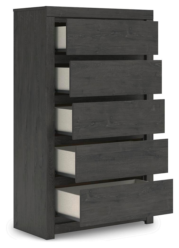 Fraluna Queen Panel Bed, Dresser, Mirror, Chest and Nightstand