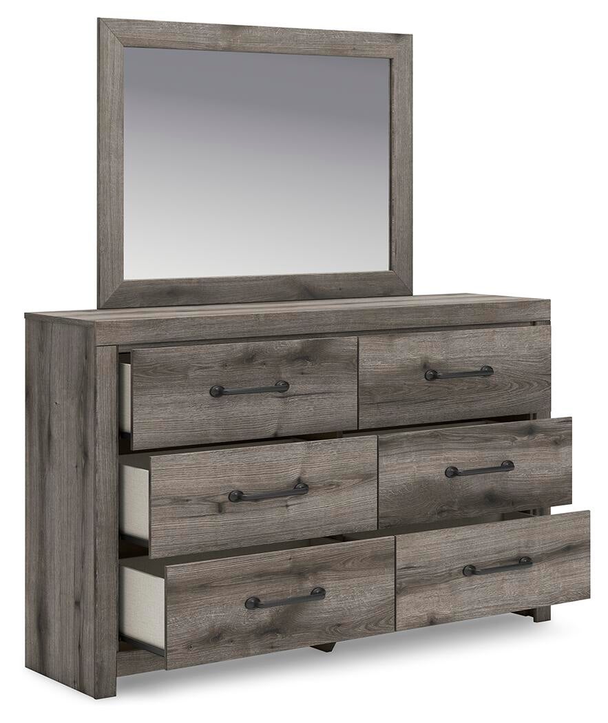 Graystorm Twin Panel Storage Bed, Dresser, Mirror and Nightstand
