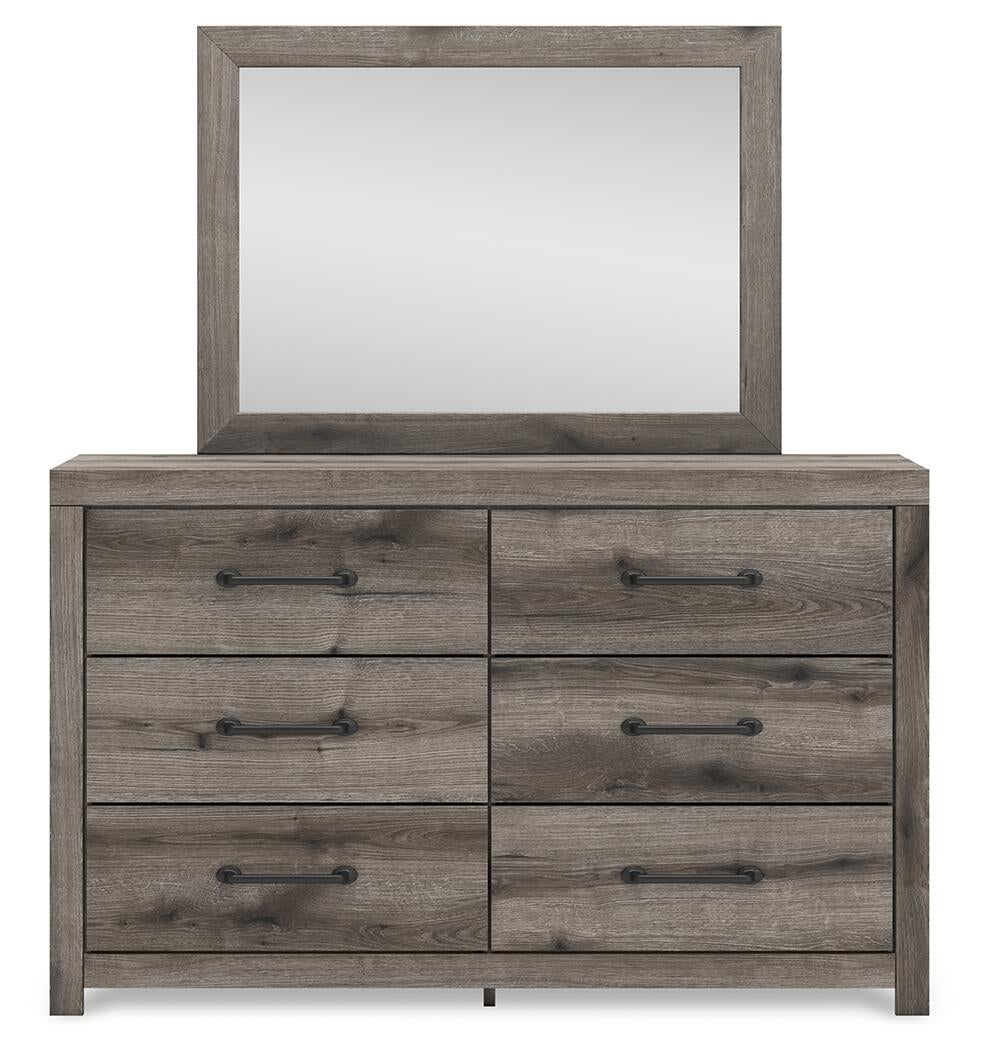 Graystorm Twin Panel Storage Bed, Dresser, Mirror and Nightstand