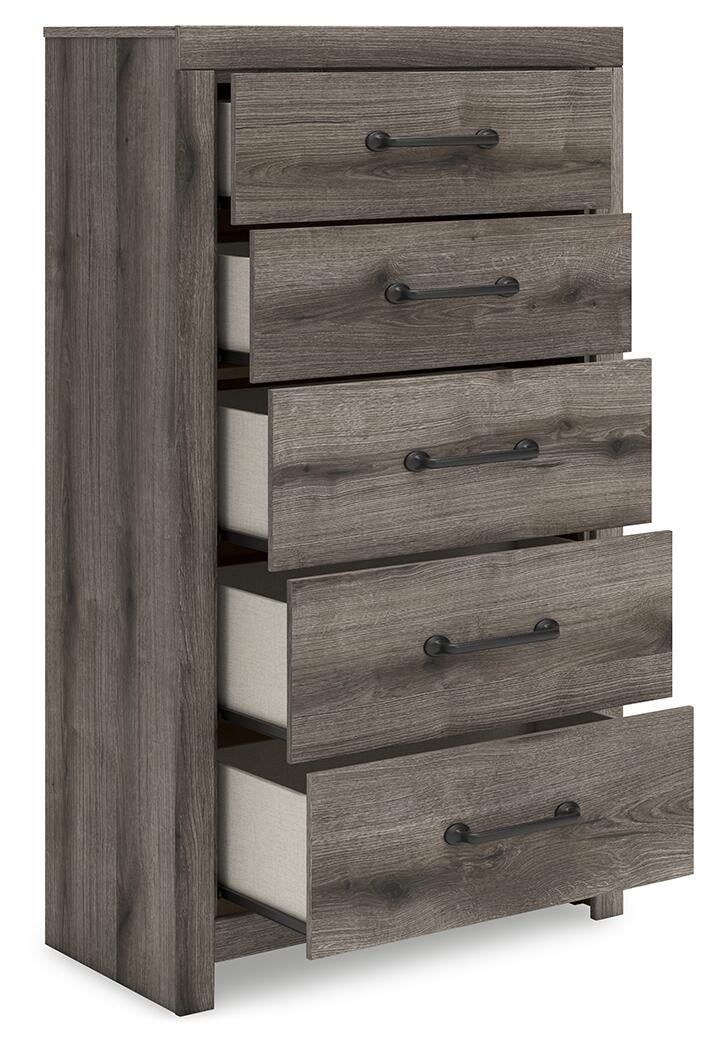 Graystorm Full Panel Bed, Dresser, Mirror, Chest and Nightstand