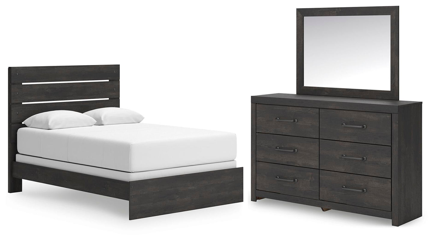 Hollivern Queen Panel Bed, Dresser and Mirror