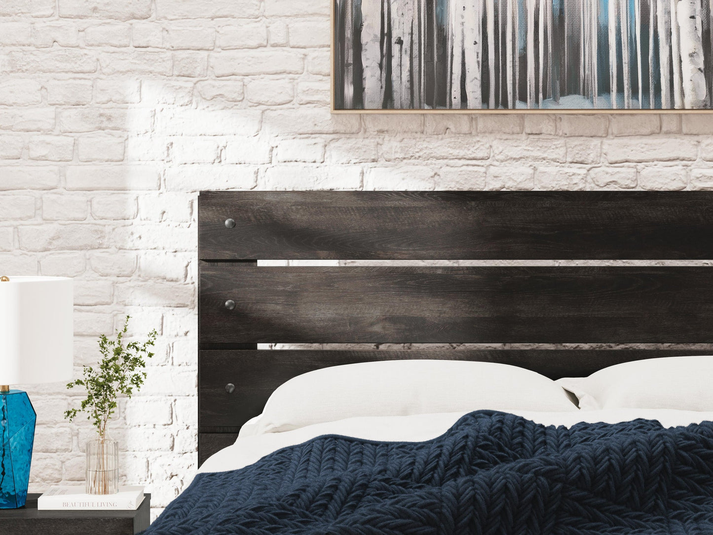 Hollivern Queen Panel Bed, Dresser, Mirror, Chest and Nightstand